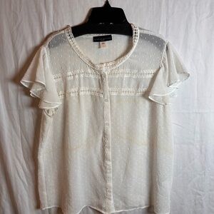 Simply Styled By Sears Sheer white Blouse